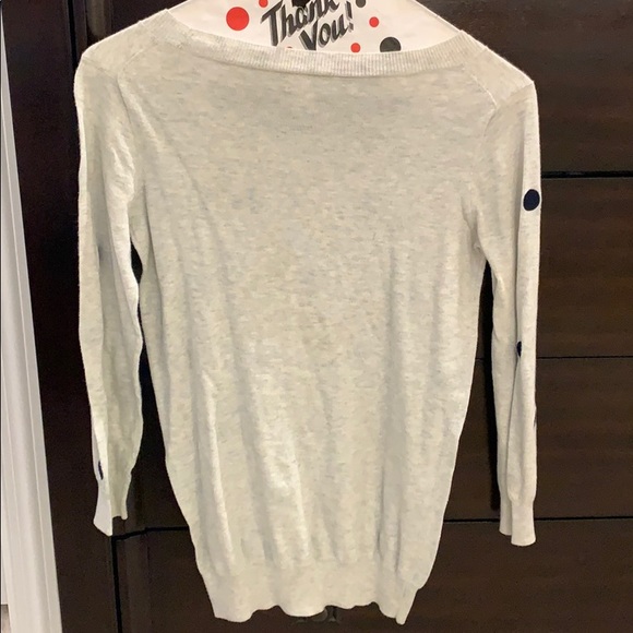 Used JCrew 3/4 Length Sweater with Navy Polka Dots - Picture 2 of 3